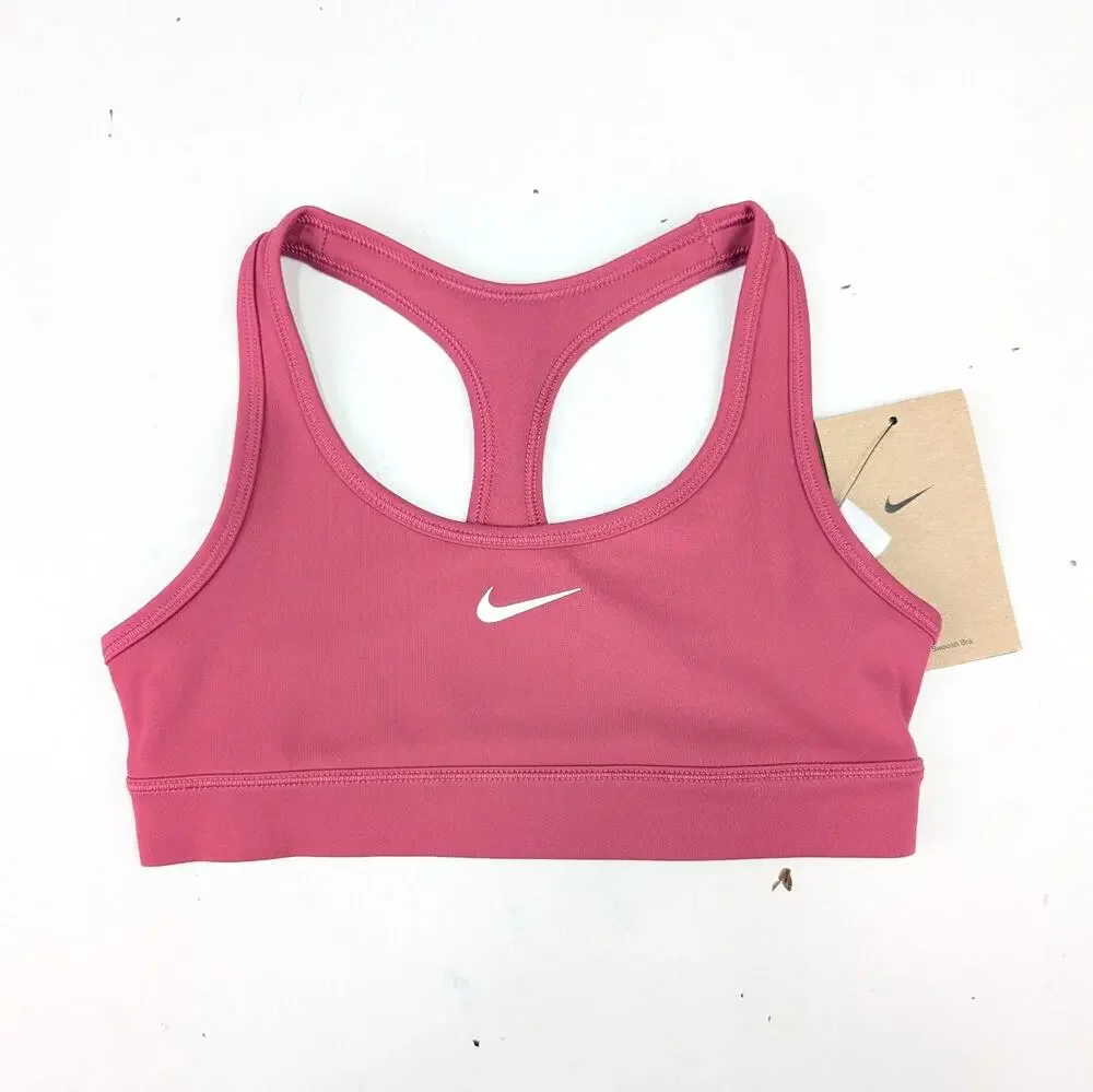 Nike Youth Girls Small Swoosh Dri-Fit Sports Bra - Sweet Beet